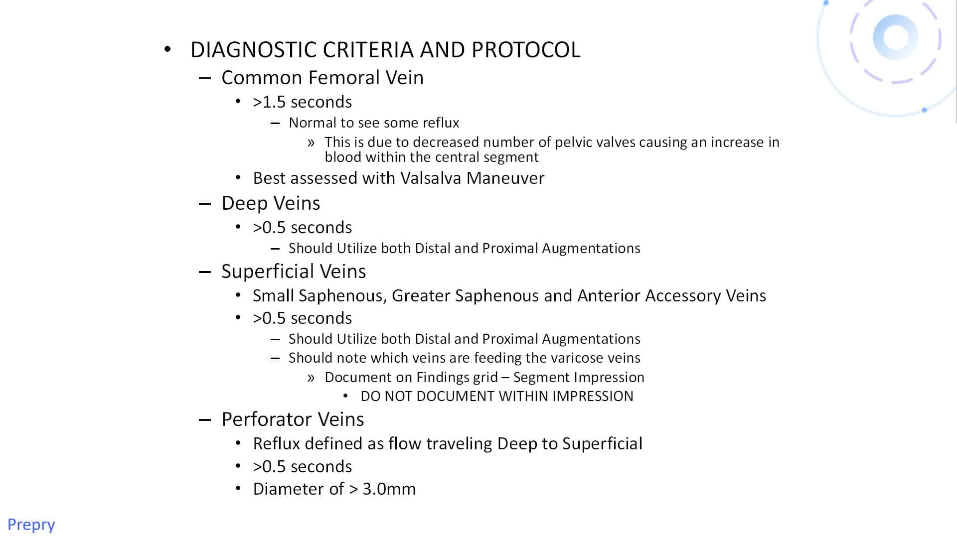 Peripheral Venous Anatomy, Physiology, Testing and Treatment